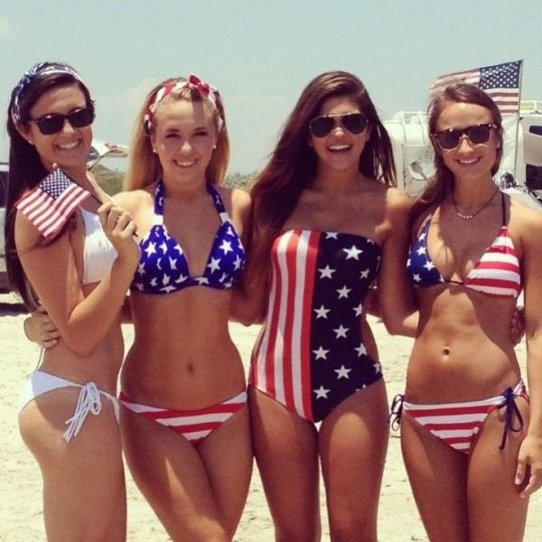 American Pride with Red White and Blue and 4th of July Bathing Suits