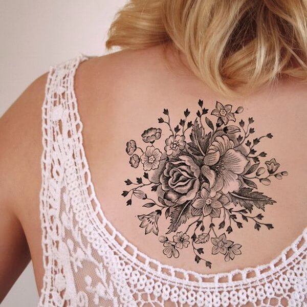 Floral Back Tattoo 