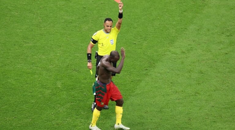 Aboubakar stuns Brazil with Cameroon winner but is sent off for the celebration
